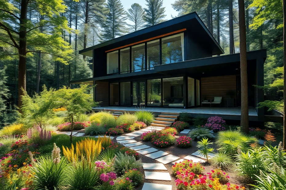 Warranty-Coverage-for-Modern-Prefab-Cottages-in-Ontario-modern-prefab-cottage-exterior-design-ontario-wooded-lot-warranty-covered-home