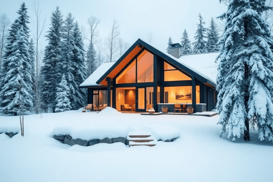 Will-Pipes-Freeze-in-a-Prefab-Cottage-During-Ontario-Winters-Prefab-cottage-in-rural-Ontario-blanketed-by-heavy-snow-during-peak-winter-season-showcasing-its-insulated-exterior