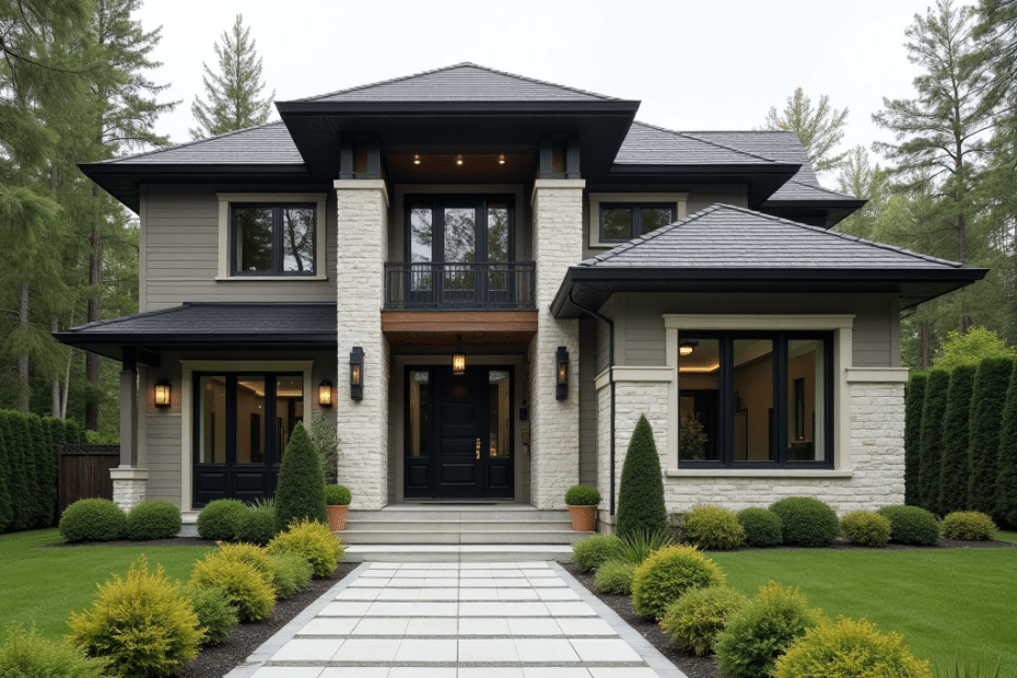 Prefab home in London, Ontario — modern and affordable exterior, compliant with local building permits and zoning rules for sustainable residential design.