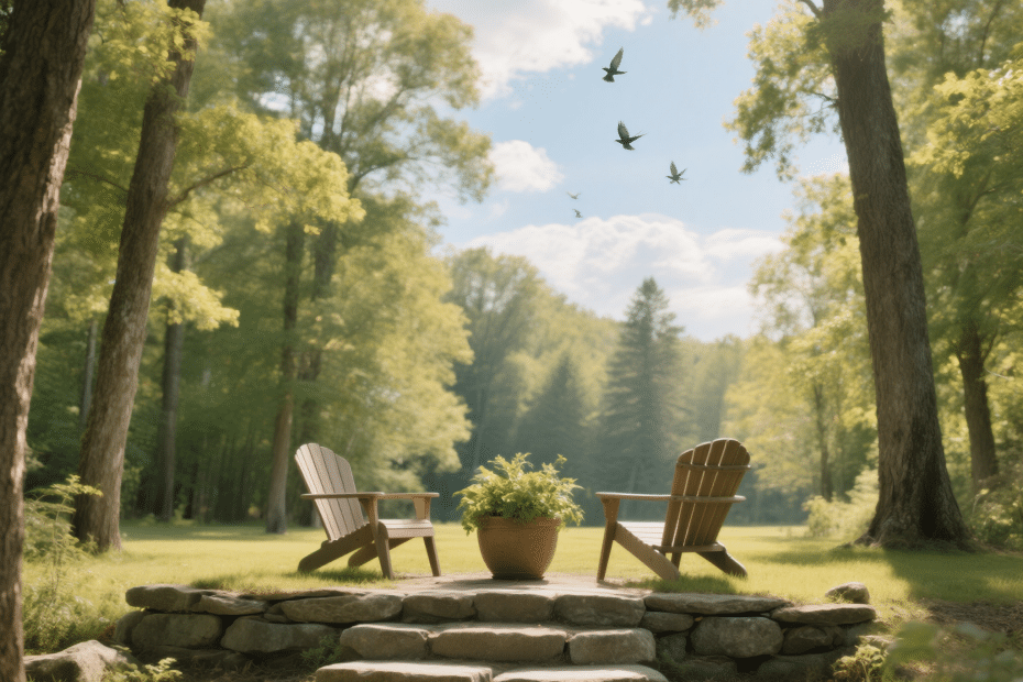 Wooded residential lot in Ontario prepped for prefab cottage foundation installation