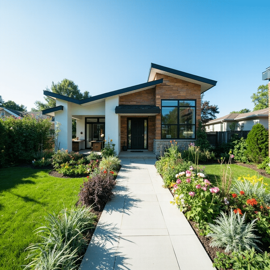 Beautiful small prefab home in London with sleek modern exterior, affordable design, and space-efficient layout—ideal for stylish, budget-conscious urban living.