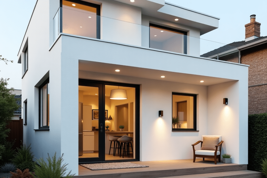 Modern Vaughan Prefab Garden Suite – luxury one-bedroom backyard home for rental income and extra living space.