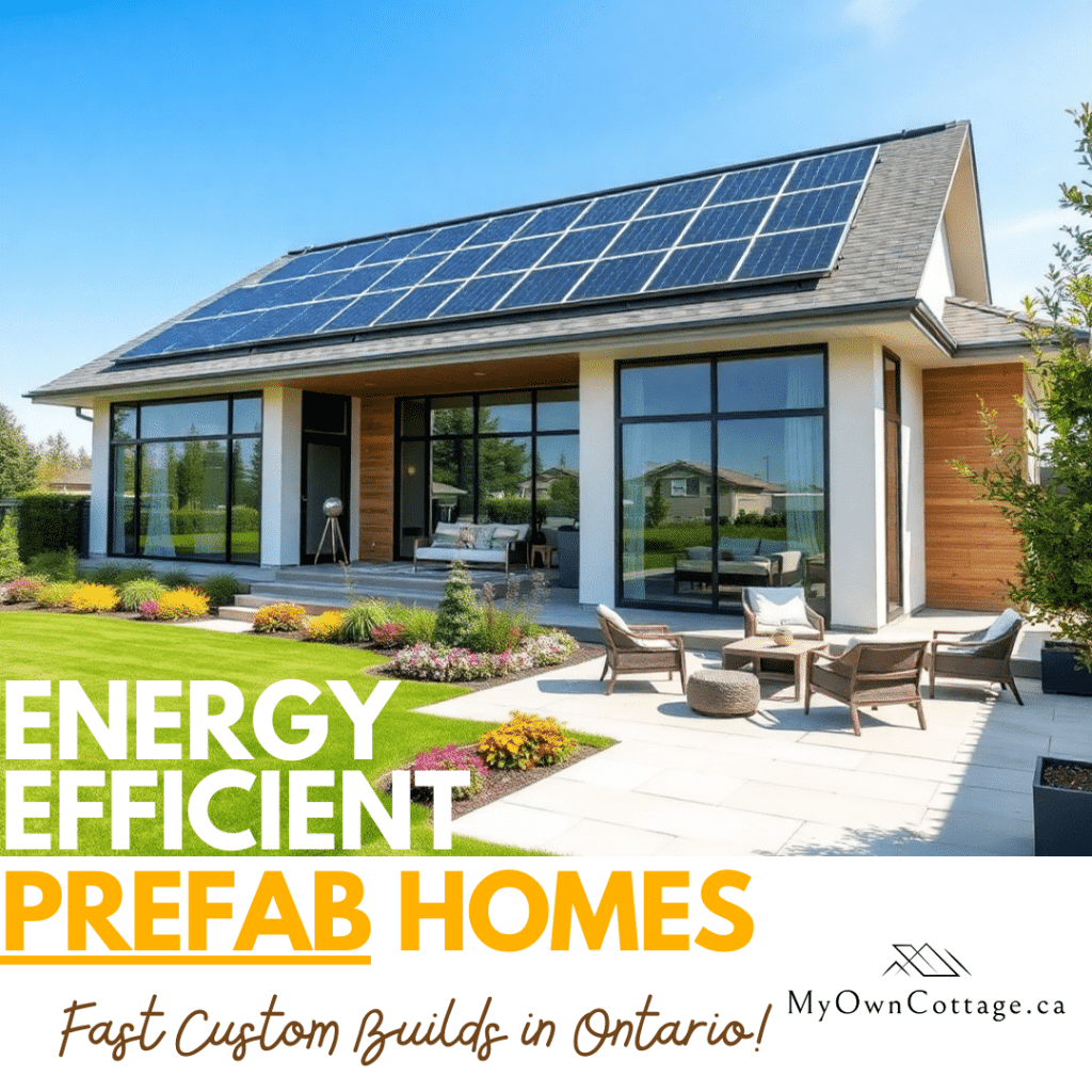 Energy-efficient prefab home in Ontario by My Own Cottage with sleek lines, modern architecture, and sustainable design