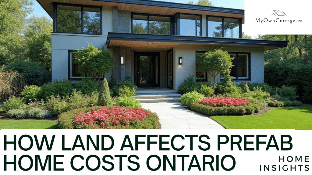 Modern prefab home on open Ontario land surrounded by nature, illustrating how land costs influence prefab housing prices.
