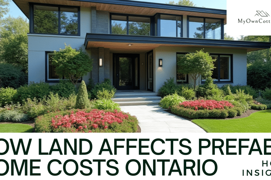 Modern prefab home on open Ontario land surrounded by nature, illustrating how land costs influence prefab housing prices.