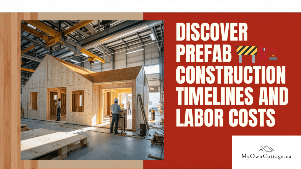 Prefab construction timeline chart with labor cost breakdown inside Ontario prefab factory process.