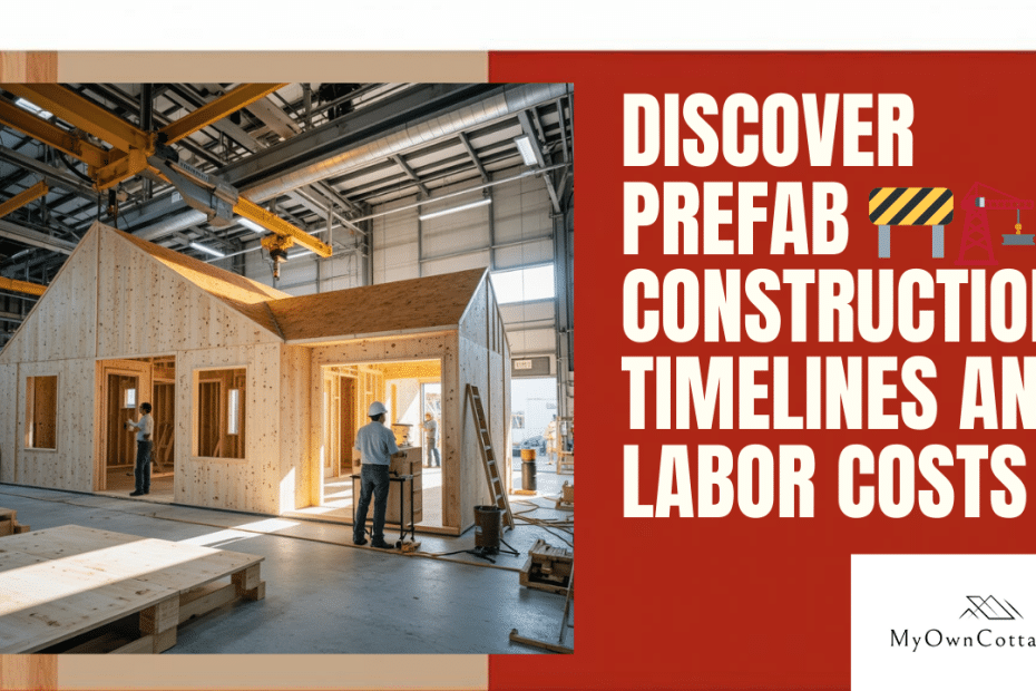 Prefab construction timeline chart with labor cost breakdown inside Ontario prefab factory process.