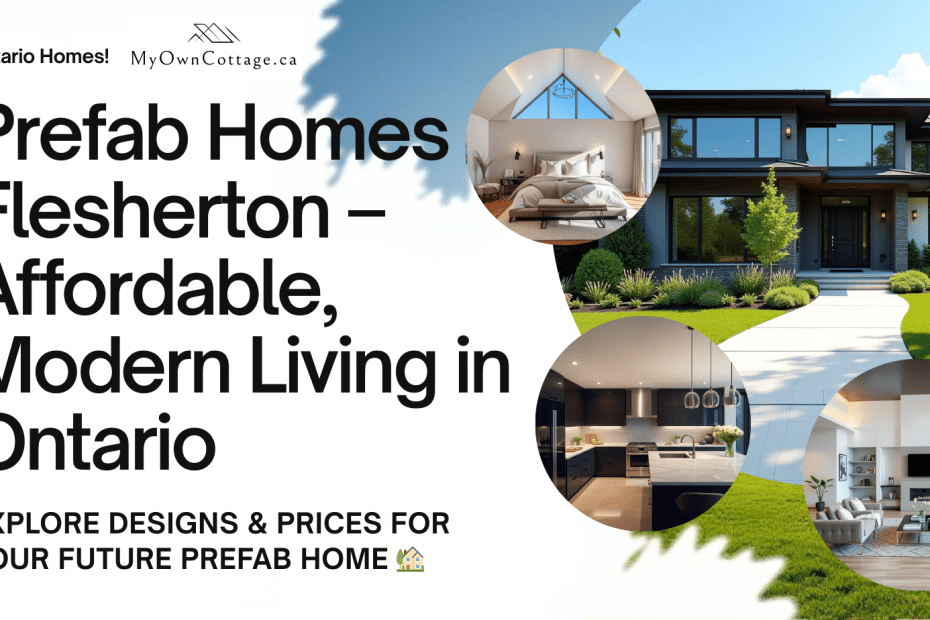Exterior and interior designs of prefab homes in Flesherton, Ontario by My Own Cottage.