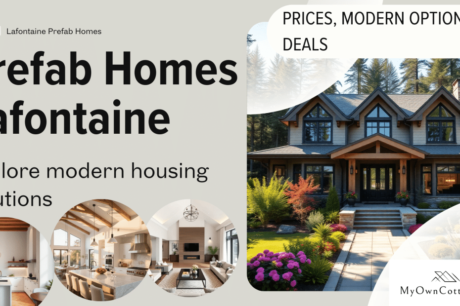 Prefab homes in Lafontaine, Ontario – interior and exterior views built by My Own Cottage Inc.