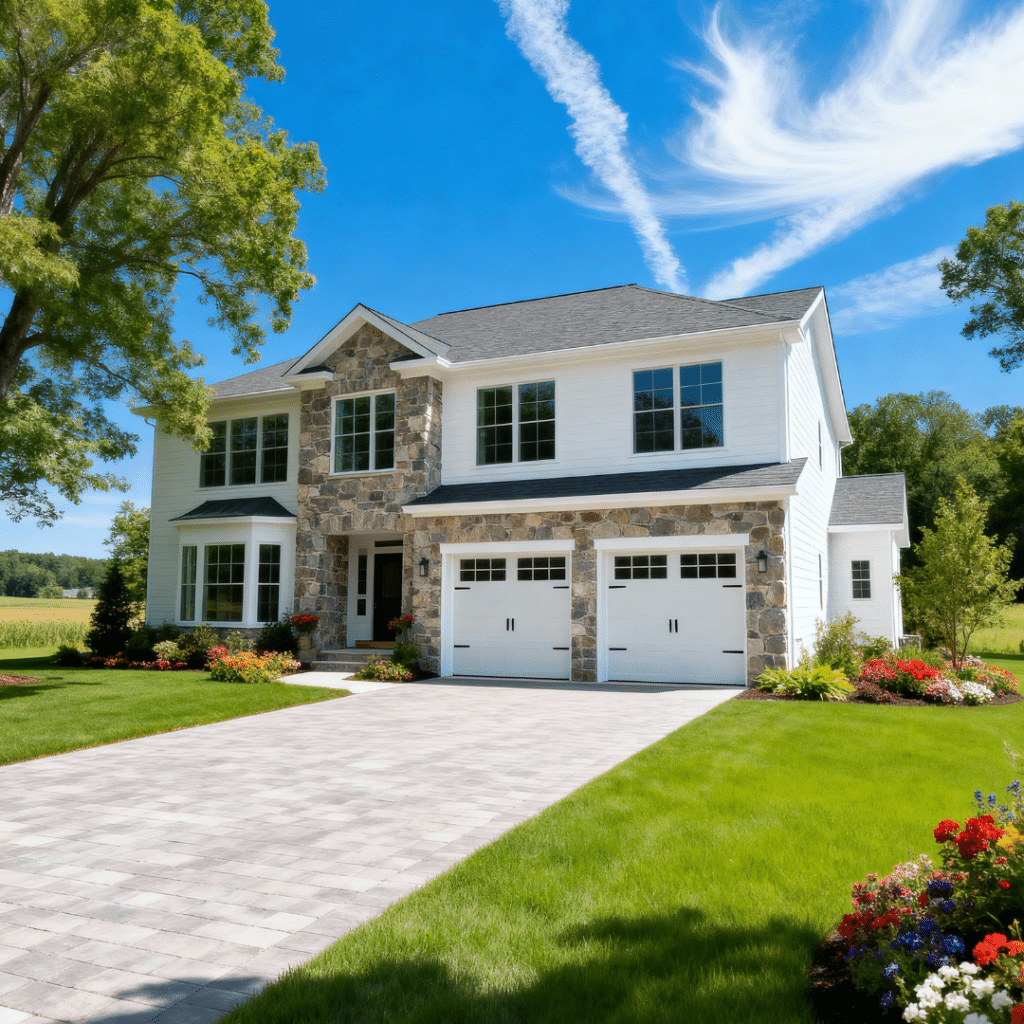 Luxury prefab home with garage in Midland, Ontario — the customized Victoria model by My Own Cottage, featuring elegant design, energy-efficient construction, and premium craftsmanship.