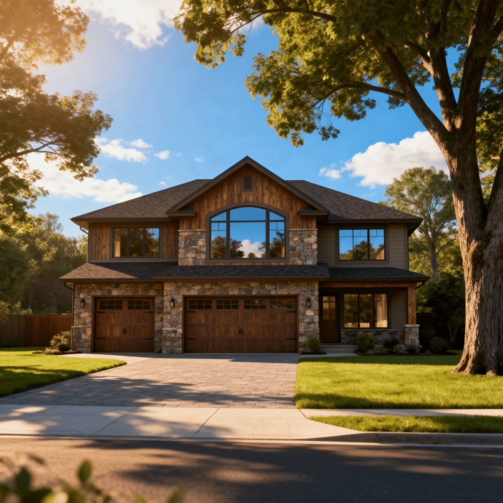 Luxury prefab home in Innisfil, Ontario by My Own Cottage — showing homeowners and pricing tiers from entry to bespoke models with solar-ready design.
