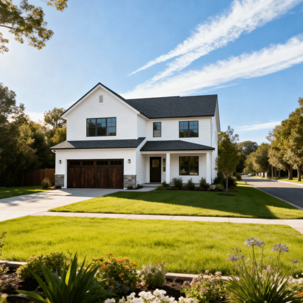 Modern prefab home in Scugog, Ontario – stylish black and white design with garage, 2025 prices from $250K to $400K.