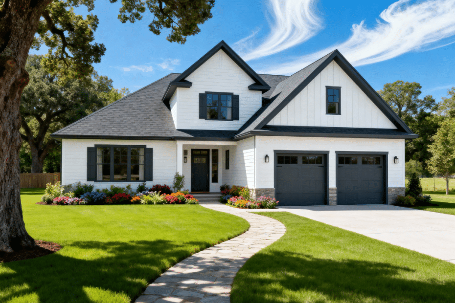 Luxury prefab home in Halton Hills with modern garage, premium exterior finishes, and high-end craftsmanship by My Own Cottage.