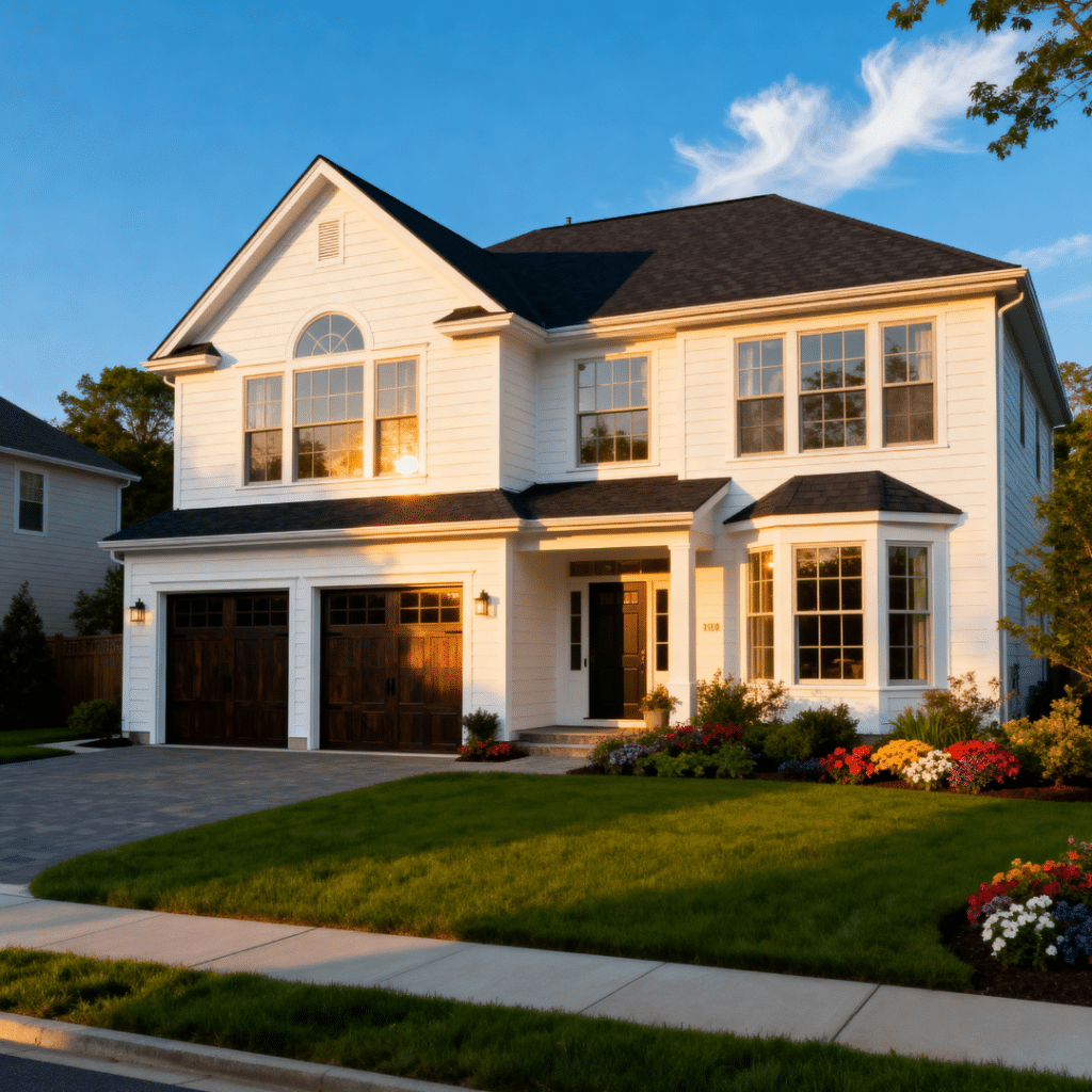 Energy-efficient modern prefab home with garage by My Own Cottage in Orillia, Ontario, built 40% faster than traditional homes with superior quality.