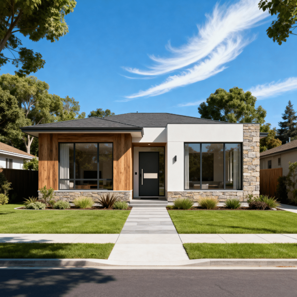 Modern small prefab bungalow in Halton Hills, Ontario by My Own Cottage — ideal as a rental unit or backyard ADU suite.