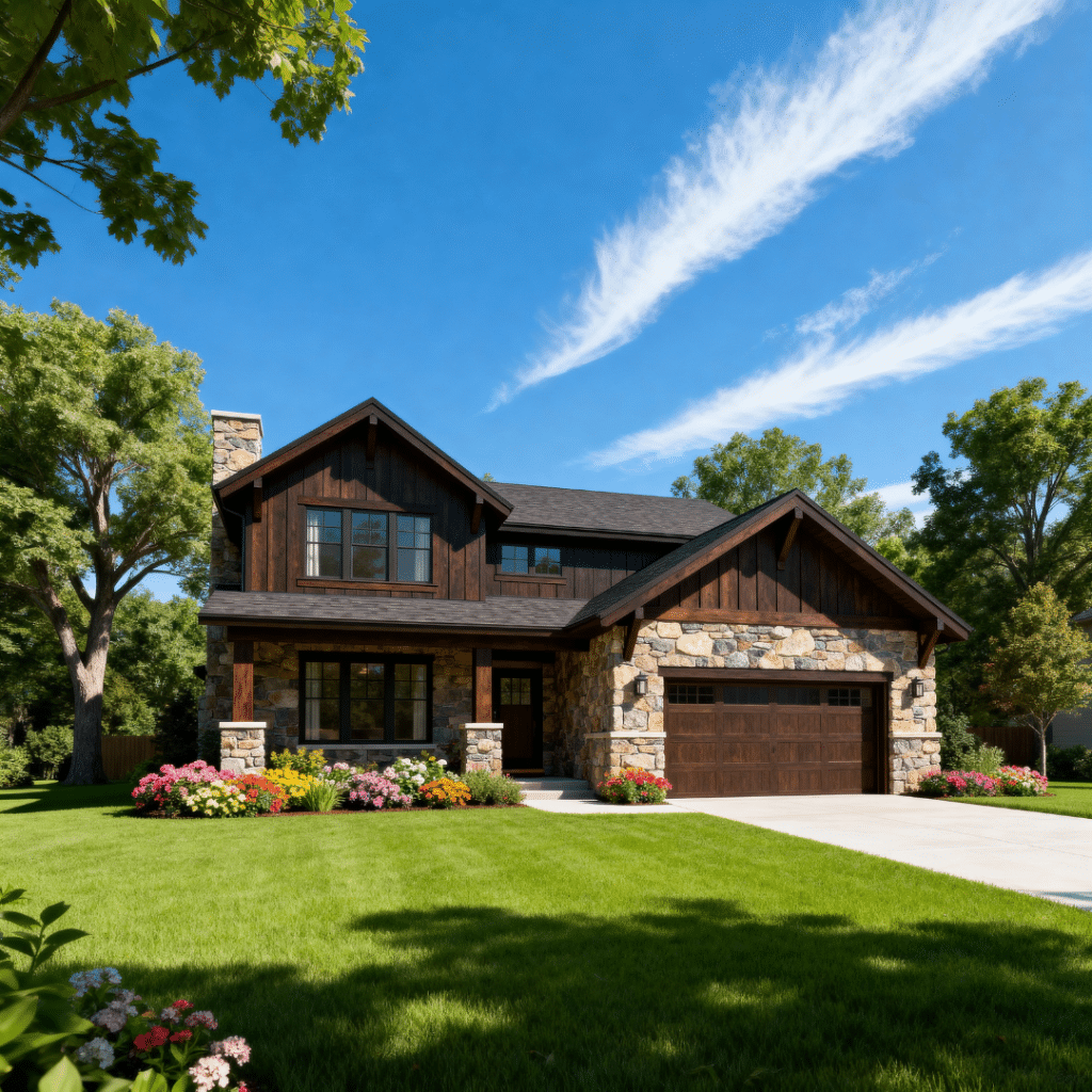 Luxury modern prefab home in suburban Caledon, Ontario, shown in a peaceful summer setting with blue skies—illustrating why modern prefab homes in Caledon are surging due to energy efficiency, design quality, and fast build times.