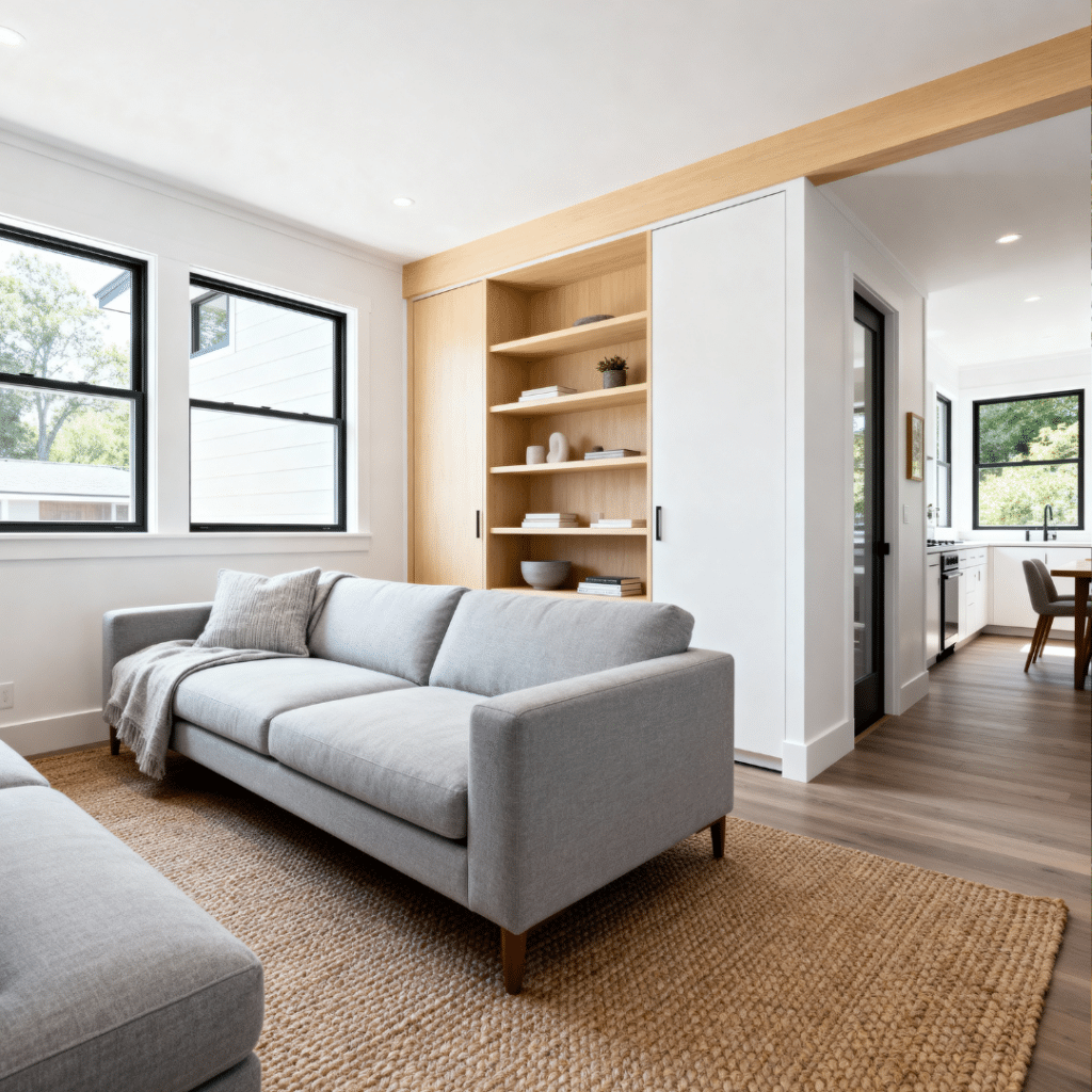 Modern prefab ADU interior in Barrie by My Own Cottage featuring flexible floor plans designed for local lot sizes=