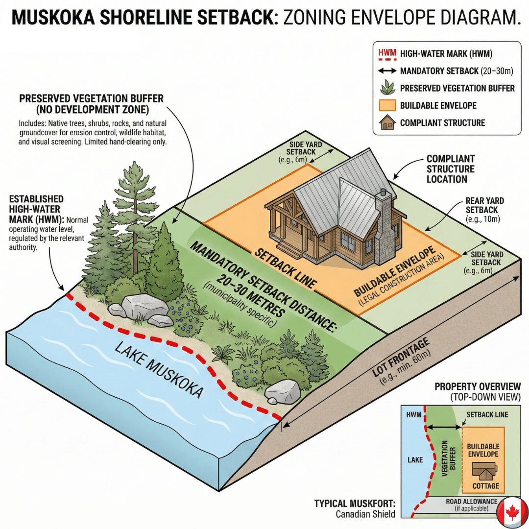 Setbacks Rules Muskoka Shoreline Setback Rules (2026 Guide) - Myowncottage.ca