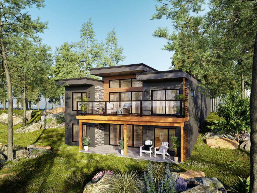 Montebello 2,307 sq ft prefab home Lake Muskoka open-concept living with large lake-facing windows three-bedroom premium four-season waterfront build 2026