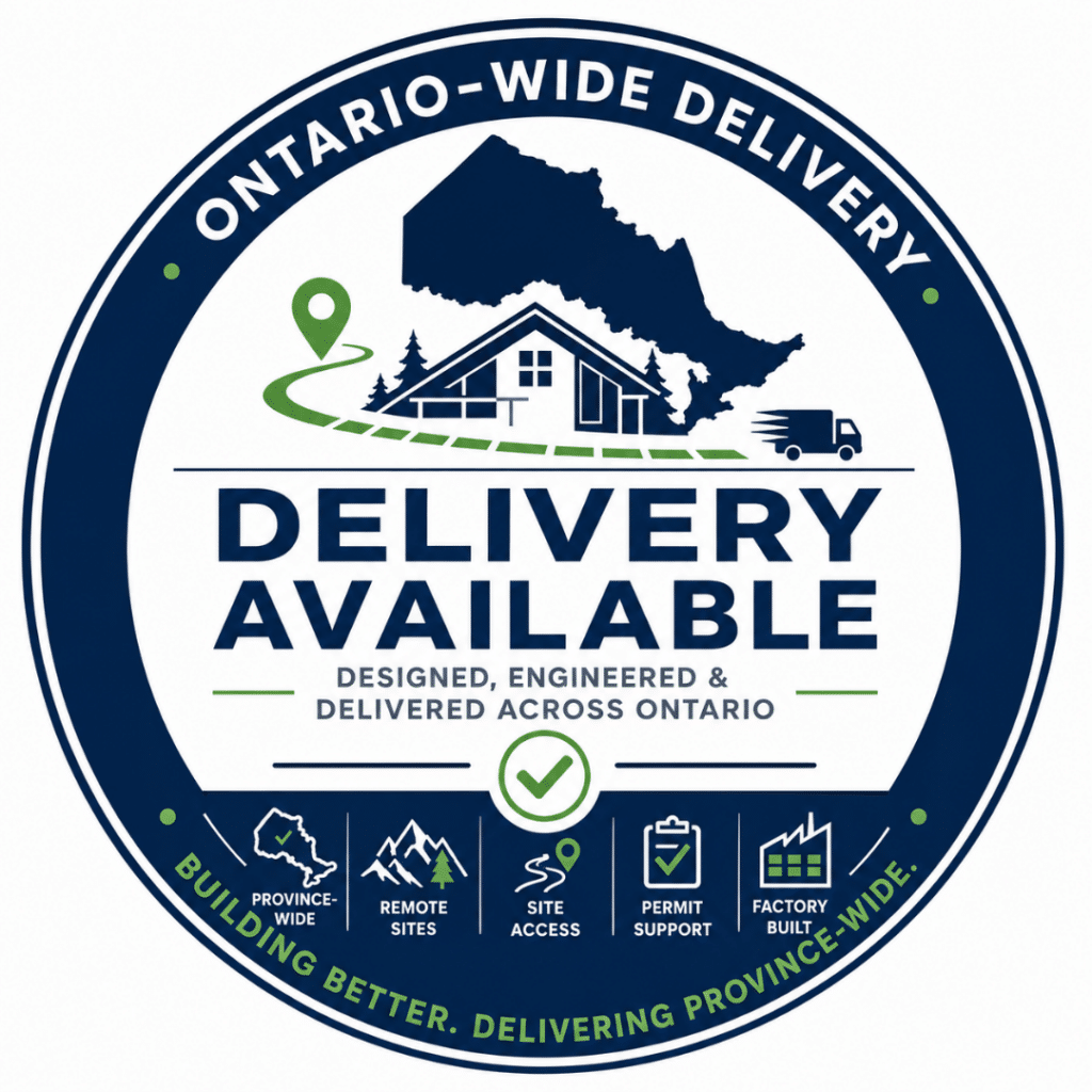 Prefab homes Ontario-wide delivery by My Own Cottage Inc., a prefab home builder serving communities across Ontario, Canada.